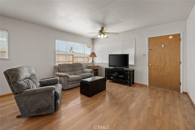 1756 6th St, Los Osos, CA 93402 - living area featuring ceiling fan and wood finished floors