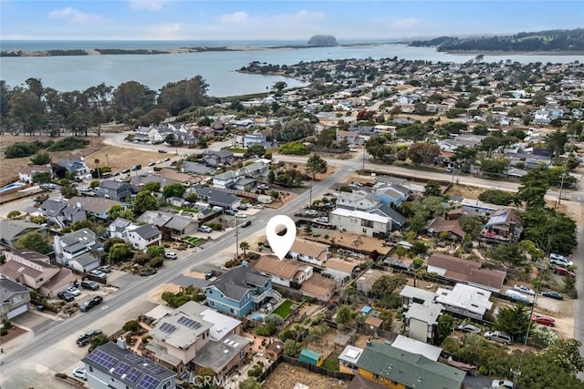 1756 6th St, Los Osos, CA 93402 - aerial overview of property's location with a large body of water and nearby suburban area