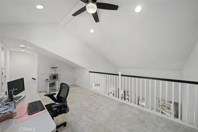 9359 Ranada Cir, Atascadero, CA 93422 - carpeted office space with a ceiling fan and recessed lighting