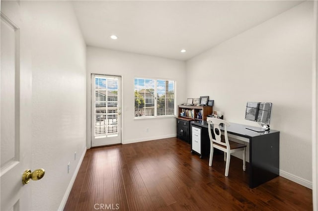 4350 Bennington Ct, Chino, CA 91710 - office featuring wood finished floors and recessed lighting