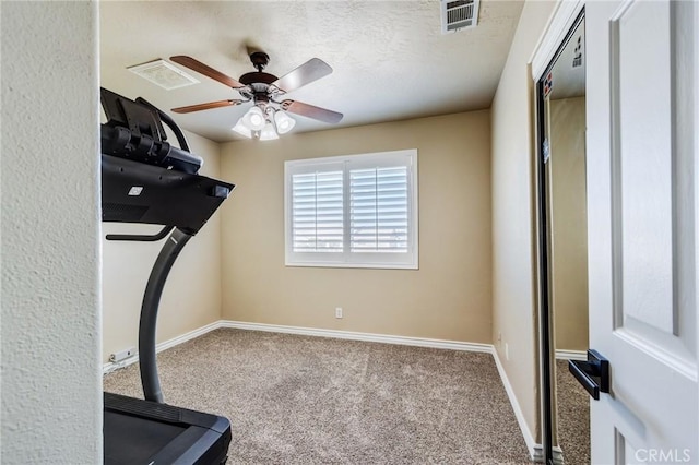 7434 Paisley Ave, Hesperia, CA 92345 - exercise room featuring carpet and ceiling fan