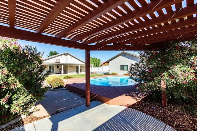 7434 Paisley Ave, Hesperia, CA 92345 - view of pool with a fenced backyard, a patio area, and a pergola