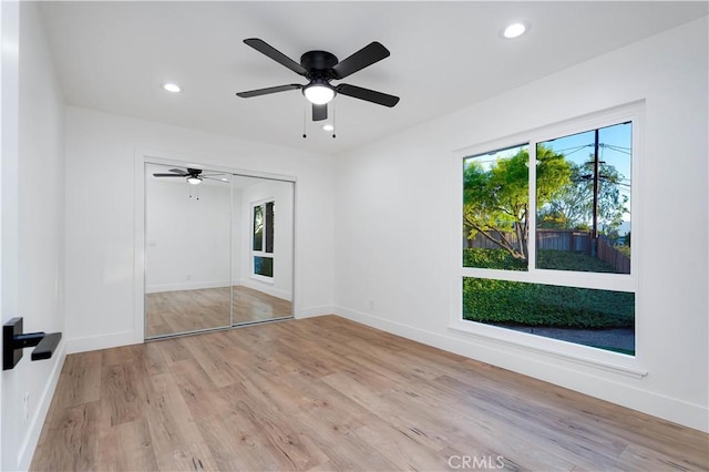 1061 Colby Cir, Thousand Oaks, CA 91362 - unfurnished room featuring light wood-type flooring, a ceiling fan, and recessed lighting