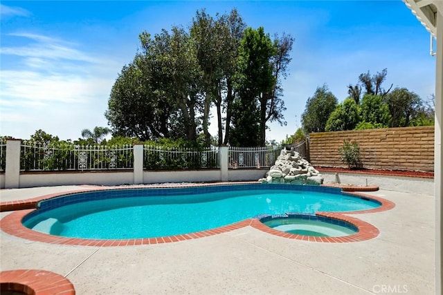963 Dare Ct, Diamond Bar, CA 91765 - view of pool featuring a fenced backyard, a pool with connected hot tub, and a patio area