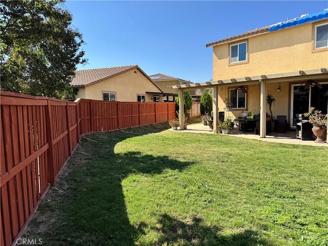 1465 Ardith Ct, Beaumont, CA 92223 - fenced backyard featuring a patio