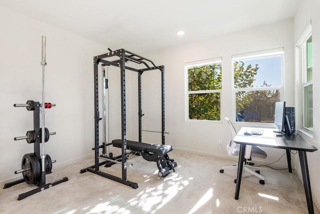 4835 S Cora Way, Ontario, CA 91762 - workout area with carpet, plenty of natural light, and recessed lighting