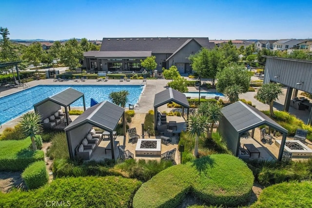 4835 S Cora Way, Ontario, CA 91762 - aerial view of residential area featuring a pool