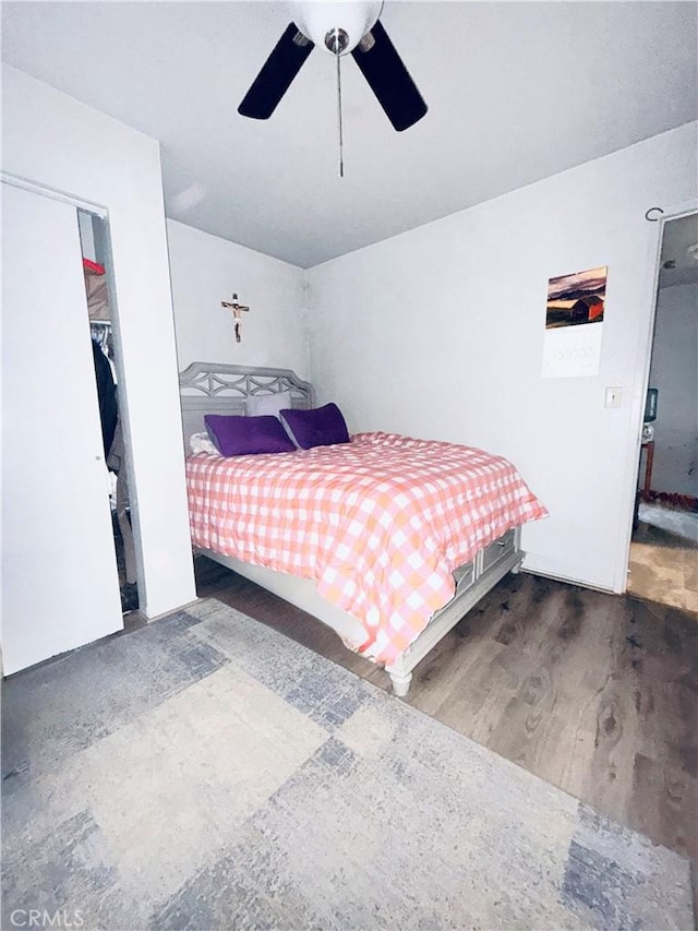 3537 Maine Ave, Baldwin Park, CA 91706 - bedroom featuring wood finished floors and a ceiling fan