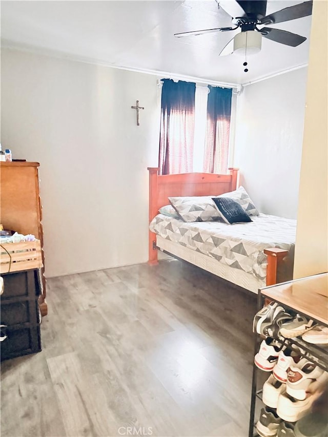 3537 Maine Ave, Baldwin Park, CA 91706 - bedroom featuring wood finished floors and a ceiling fan