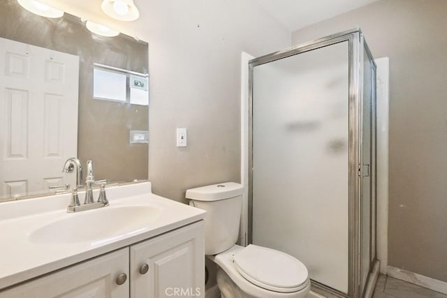 15722 Inyo St, Victorville, CA 92395 - bathroom featuring a stall shower, vanity, and tile patterned flooring