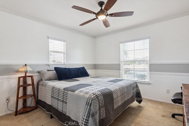 27597 Lafayette Way, Moreno Valley, CA 92555 - bedroom with carpet, crown molding, and ceiling fan