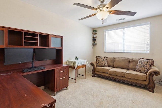 27597 Lafayette Way, Moreno Valley, CA 92555 - office with light carpet and a ceiling fan