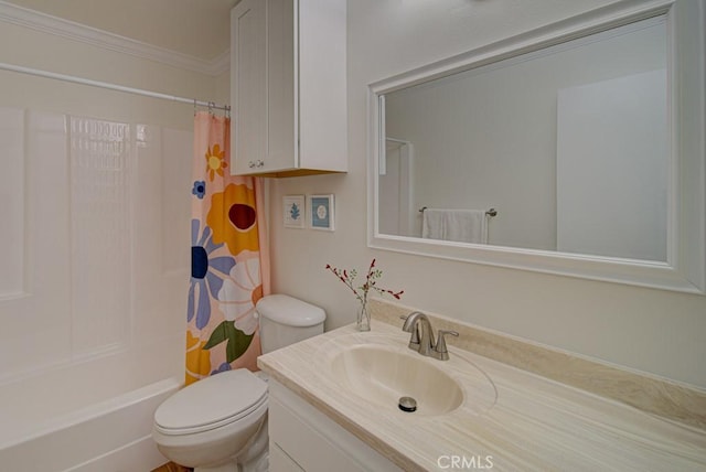 3130 Via Serena N Unit B, Laguna Woods, CA 92637 - full bathroom featuring vanity, shower / bath combo, and ornamental molding