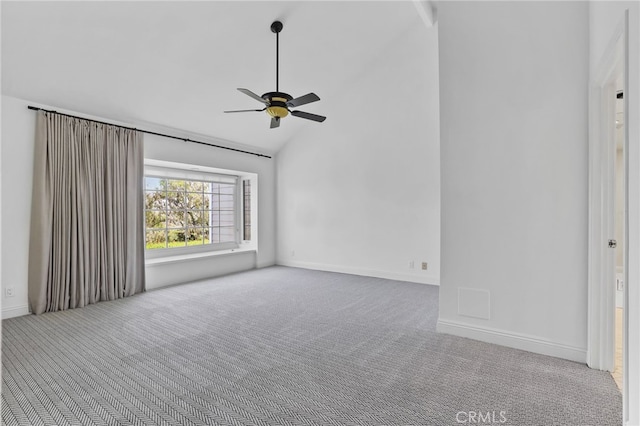 2720 Hilltop Dr Unit 58, Newport Beach, CA 92660 - carpeted empty room with lofted ceiling and a ceiling fan