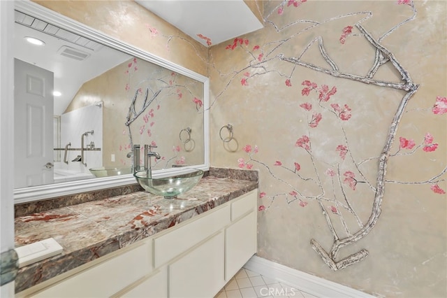 2720 Hilltop Dr Unit 58, Newport Beach, CA 92660 - bathroom with vanity, tile patterned floors, and recessed lighting