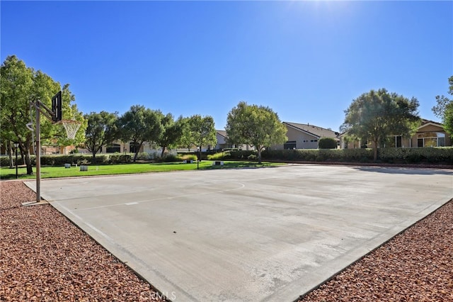 26853 Summer Sunshine Dr, Menifee, CA 92585 - view of basketball court featuring community basketball court, a residential view, and a yard