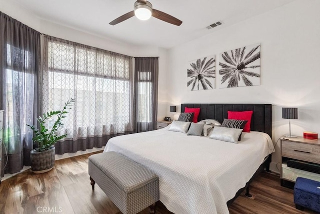 26853 Summer Sunshine Dr, Menifee, CA 92585 - bedroom with wood finished floors and ceiling fan