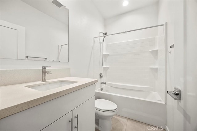 426 W Central Ave, Brea, CA 92821 - bathroom with vanity, shower / bath combination, tile patterned flooring, and recessed lighting