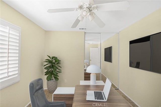 30526 Beryl Pl, Castaic, CA 91384 - office area with ceiling fan and baseboards