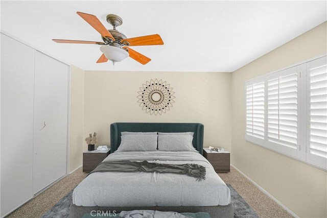 30526 Beryl Pl, Castaic, CA 91384 - bedroom featuring carpet flooring, a ceiling fan, and a closet