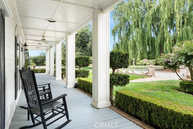 2915 Kennedy Ave Unit A & B, Chico, CA 95973 - covered porch featuring a ceiling fan