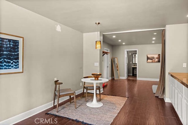 2915 Kennedy Ave Unit A & B, Chico, CA 95973 - hallway with dark wood finished floors and recessed lighting