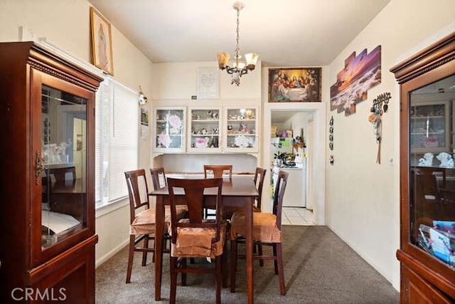 2915 Kennedy Ave Unit A & B, Chico, CA 95973 - dining room with a chandelier and dark carpet