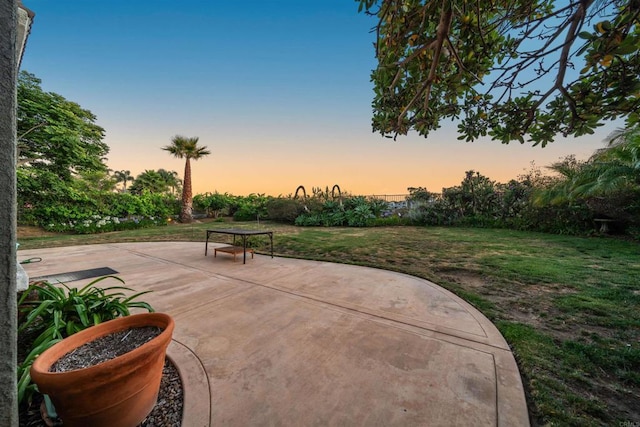 1033 Goldeneye, Carlsbad, CA 92011 - patio terrace at dusk with a patio and a lawn