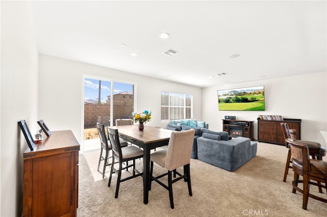27108 Oncore Dr, Menifee, CA 92585 - dining area with light carpet and recessed lighting