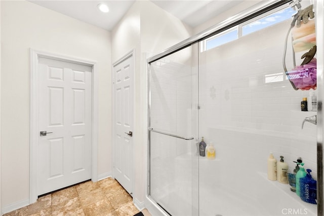 27108 Oncore Dr, Menifee, CA 92585 - full bath featuring a shower stall and recessed lighting