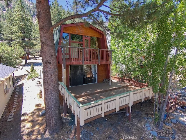 2068 Slippery Elm Rd, Wrightwood, CA 92397 - rear view of house featuring a deck