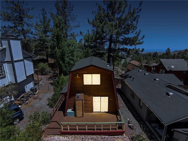 2068 Slippery Elm Rd, Wrightwood, CA 92397 - back of property with a wooden deck
