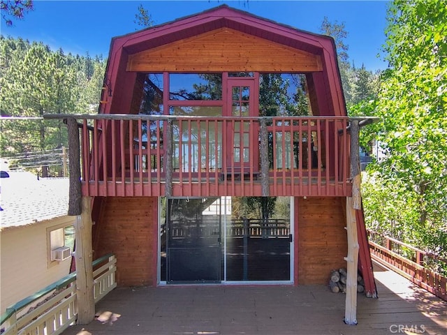 2068 Slippery Elm Rd, Wrightwood, CA 92397 - back of property featuring a wooden deck