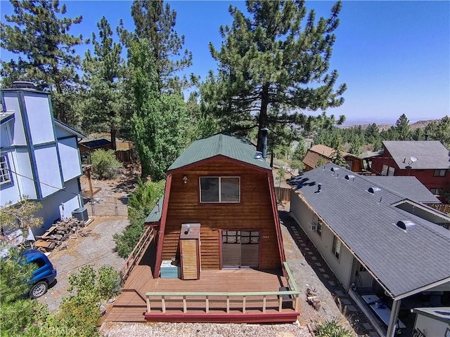2068 Slippery Elm Rd, Wrightwood, CA 92397 - back of property with a wooden deck