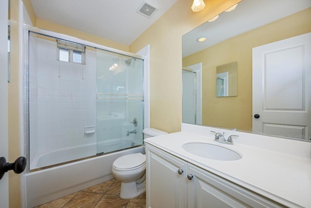 27002 Red Maple St, Murrieta, CA 92562 - full bath with vanity, shower / bath combination with glass door, and tile patterned flooring