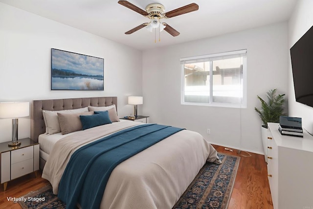 30602 Colina Verde St, Temecula, CA 92592 - bedroom featuring wood finished floors and a ceiling fan