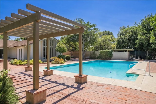 3131 E Cortez St, West Covina, CA 91791 - view of pool featuring a pergola, a fenced backyard, and a patio area