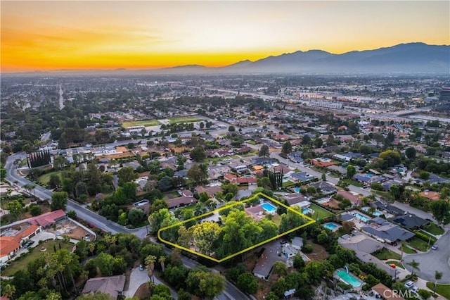 3131 E Cortez St, West Covina, CA 91791 - aerial view of property's location featuring mountains and property parcel outlined