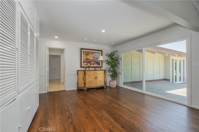 3131 E Cortez St, West Covina, CA 91791 - unfurnished living room with wood finished floors and recessed lighting