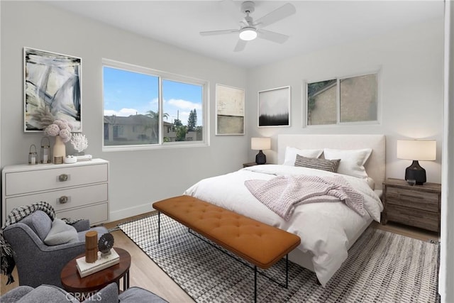 4713 Calada Ave, Pico Rivera, CA 90660 - bedroom featuring wood finished floors and a ceiling fan