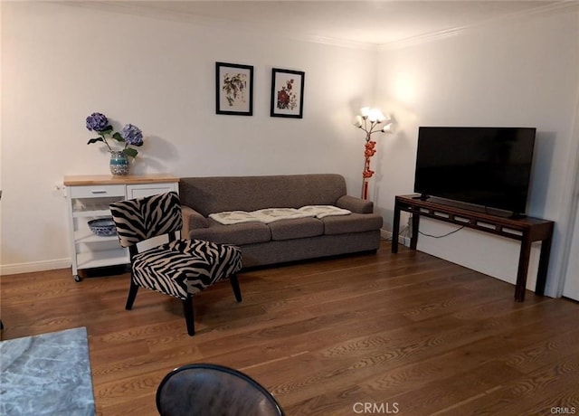 15205 S Budlong Ave Unit 9, Gardena, CA 90247 - living area featuring ornamental molding and wood finished floors