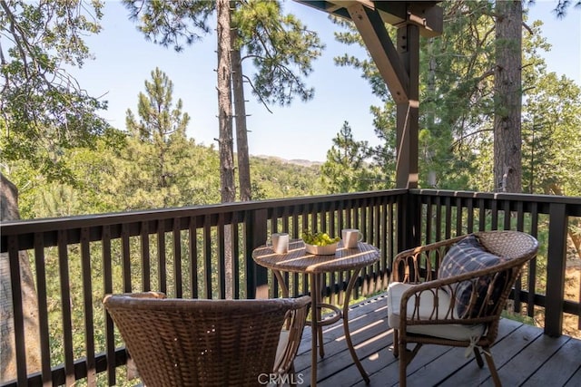 1244 St Anton Dr, Lake Arrowhead, CA 92352 - view of wooden terrace