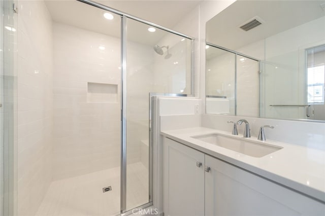 474 Lobata, Irvine, CA 92618 - full bathroom with a shower stall, vanity, and recessed lighting