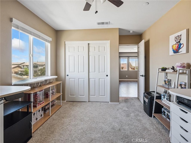 11760 Espola Pl, Victorville, CA 92392 - office featuring ceiling fan and carpet