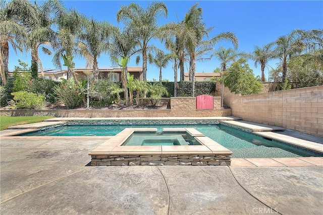 12790 Golden Leaf Dr, Rancho Cucamonga, CA 91739 - outdoor pool with an in-ground hot tub, a fenced backyard, and a patio