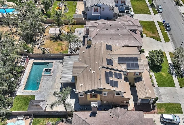 12790 Golden Leaf Dr, Rancho Cucamonga, CA 91739 - view from above of property featuring a pool