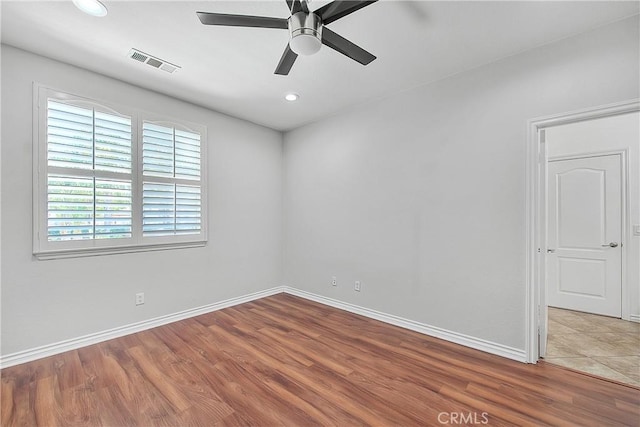 12790 Golden Leaf Dr, Rancho Cucamonga, CA 91739 - unfurnished room with wood finished floors, a ceiling fan, and recessed lighting