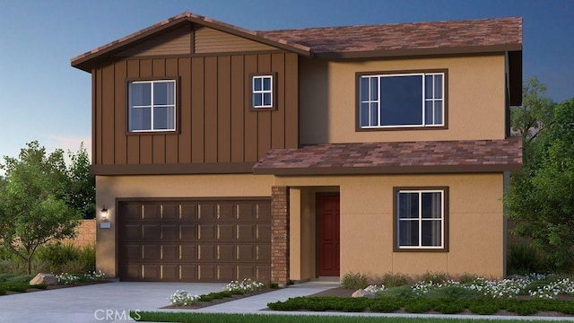204 Lily Loop, Irvine, CA 92618 - view of front of home with driveway, a garage, roof with shingles, and board and batten siding