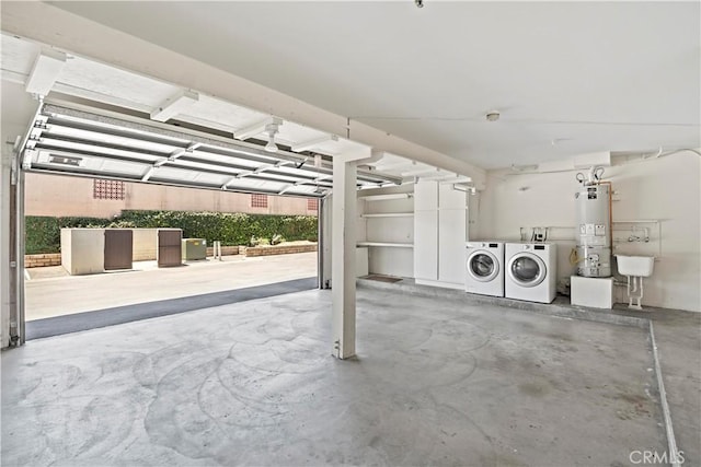 4366 Fairview Ave Unit 6, Arcadia, CA 91007 - garage featuring separate washer and dryer and strapped water heater