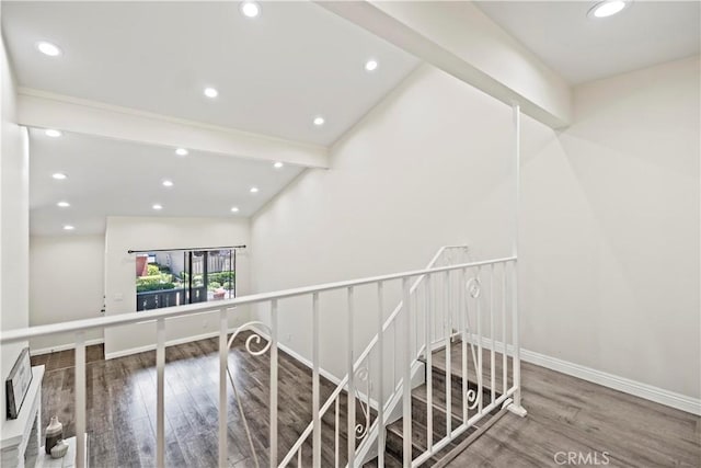 4366 Fairview Ave Unit 6, Arcadia, CA 91007 - stairs with wood finished floors and recessed lighting